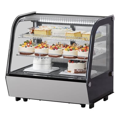 Koelvitrine - Gebaksvitrine Tafelmodel - 115 L - 2-laags - LED-verlichting - Turbo-koeling - Vorstvrije luchtkoeling