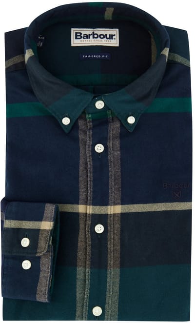 Katoenen overhemd barbour groen geprint slim fit