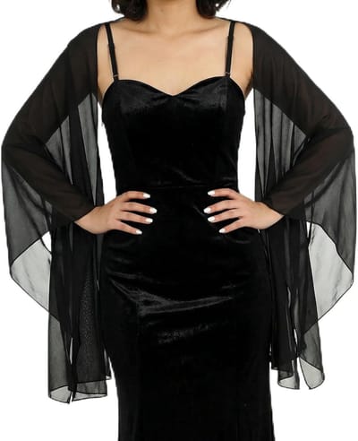 Elegante sheer chiffon sjaal en stola voor bruiloften en feesten, oversized schouderdoek, 200 x 70 cm, lichte en zachte accessoires voor speciale gelegenheden