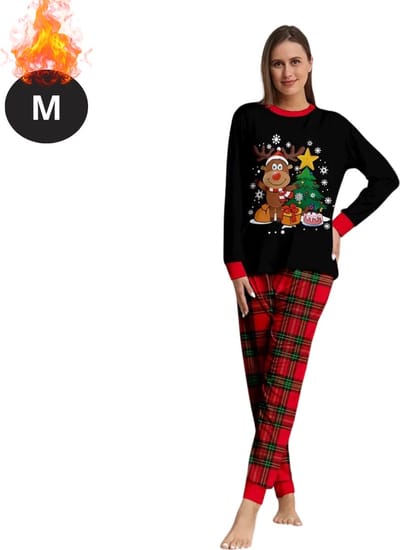 Bovista Kerst Pyjama - Dames - Kerstpyjama - Vrouwen - Slaapkleding Volwassenen - Set - Broek - Shirt - Christmas - Maat M