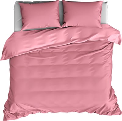 De Witte Lietaer Dekbedovertrek Katoen Satijn Olivia - Tweepersoons - 200 x 200/220 cm - Roze