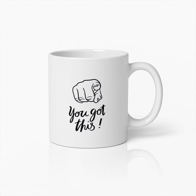 330ml Motiverende "You Got This!" Koffiemok – Inspirerend Cadeau voor Werk en Thuis