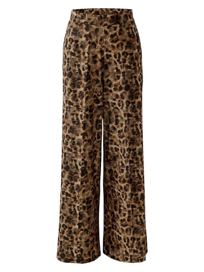 Wide Fit-jersey broek Van oui bruin