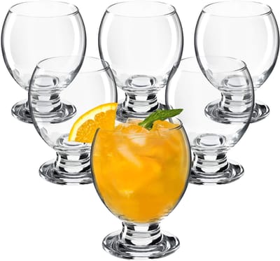 KADAX Sapglazen, 280 ml waterglazen van hoogwaardig glas, drinkglazen op een stevige voet, universele glazen voor het serveren van desserts, brandy, water (6 x 280 ml)