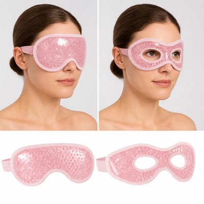BOTC Gel oogmaskers - 2 stuks - Reismasker - Blinddoek - Meditatie - Slaap - Reis - Roze