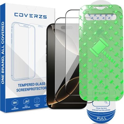 Coverzs glazen screenprotector geschikt voor Apple iPhone 16 Pro screenprotector - Geleverd met montage frame - 2-pack verpakking - screen protector gemaakt van gehard glas