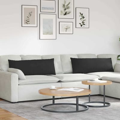 vidaXL - Zitkussens - 2 - st - Stof - Zwart - 120 - x - 40 - cm