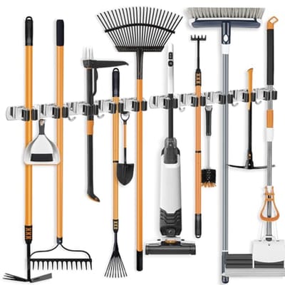 Mop en Bezem Houder Wandmontage - 2 Pack Organizer voor Bezem en Gereedschap Hanger