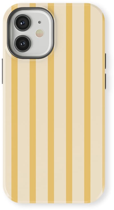 DripCase Gestreept Hoesje geschikt voor iPhone 12 Mini | Backcover met Mag | Stripes Motief | Trendy Case geschikt voor iPhone 12 Mini met Strepen Vanilla Drop