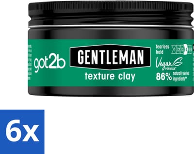 6 x Got2B - Texture Clay - Gentleman - 100 ml - Natuurlijke Haarlook - Matte Finish - Herenkapsel - Textuurklei - Stijlvol Haar