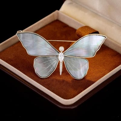 Dames Licht Luxe Design Elegante Vlinder Broche Modieus En Veelzijdig Niche Design Sense Broche Dagelijkse Accessoires brown