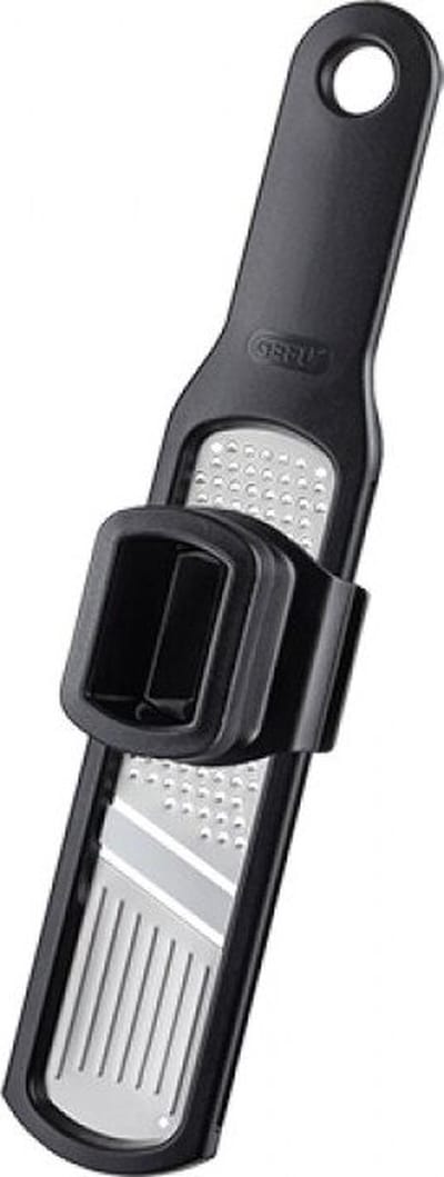 GEFU RAFINO Knoflookrasp en -Schaaf 23 cm – 2-in-1 – RVS – Inclusief Restenhouder