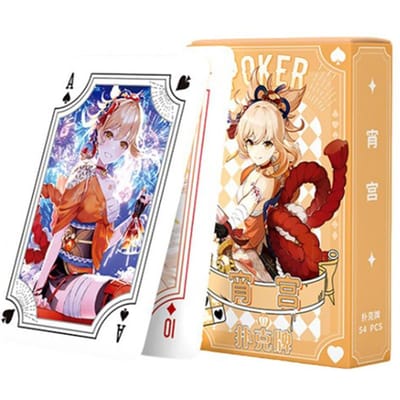 Genshin Impact Naganohara Yoimiya Poker Speelkaarten Bordspellen Kind Kinderen Speelgoed Kinder Speelgoed Deck Kaartspel Set Anime St Praktisch Gebruik