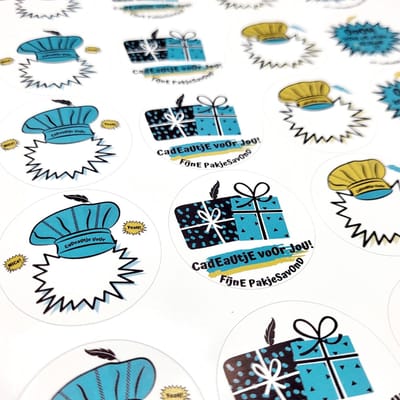 Sinterklaas Stickervel Etiketten - 20 stuks - Blauw Groen Goud - Naam op Schrijven - 4 cm