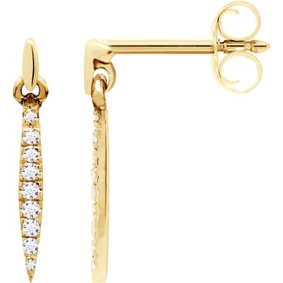 Oorbellen Dangle Sieraden Diamanten 0.070 Cts Yellow Gold