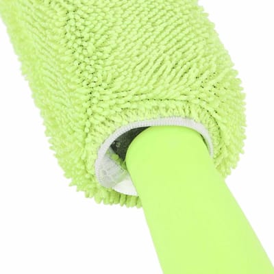 Dioche Autowielborstel Microvezelhandvat Zacht Herbruikbaar Bandenreinigerhulpmiddel voor auto's, Vrachtwagens, Motorfietsen, Fietsen (GREEN)