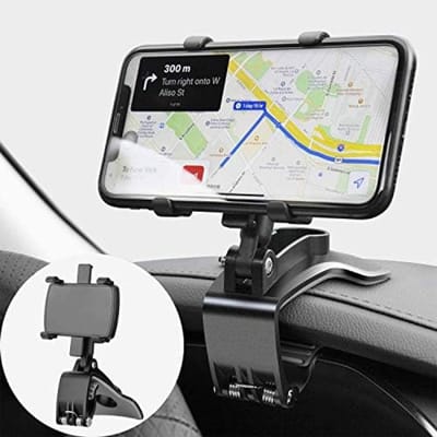 PolkaHome Auto Telefoonhouder - Universele Smartphonehouder voor Auto, 360° Draaibaar, Verstelbaar, Compatibel met 4 tot 7 inch Telefoons - Zwart