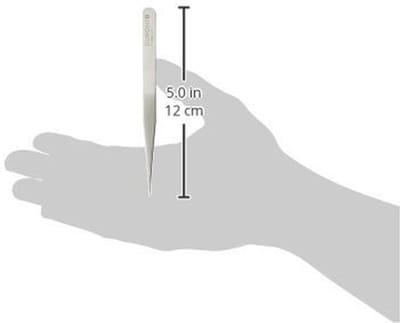 Precisie Pincet - Laboratorium Pincet Fijne Pincet - Biologie Onderzoek - Handgesmeed Roestvrij Staal - 120 mm - Zilver