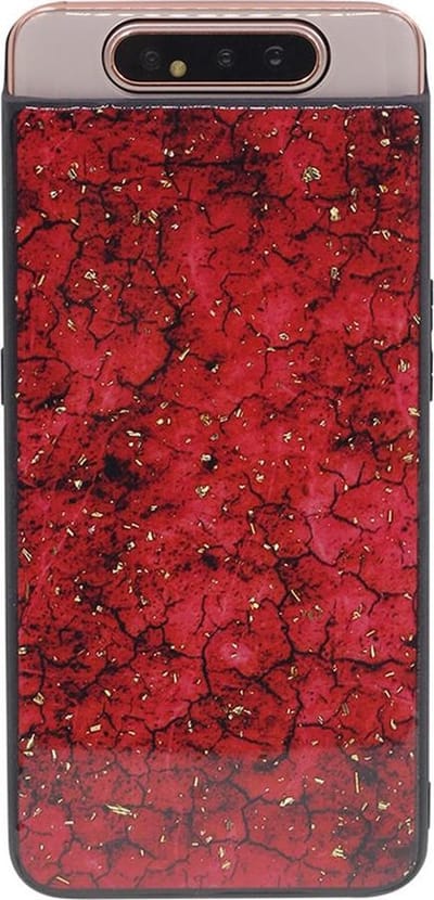 Shop4 - Samsung Galaxy A80 Hoesje - Harde Back Case Mineralen Rood
