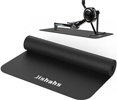 Roeitrainer Mat - Fitness Vloerbeschermer - Apparatuur Beschermen - Extra Lang Antislip - 8.5 x 2.3 FT - Zwart