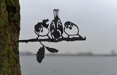Birdwise Huismus trio metalen vogel