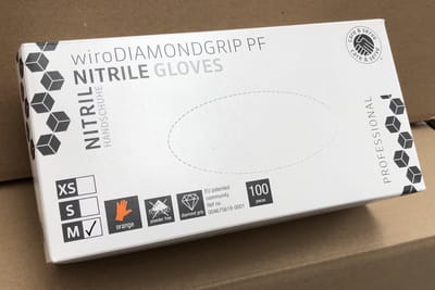 Wiro Diamond Grip Nitril handschoen maat L Doos van 100 stuks Poedervrij