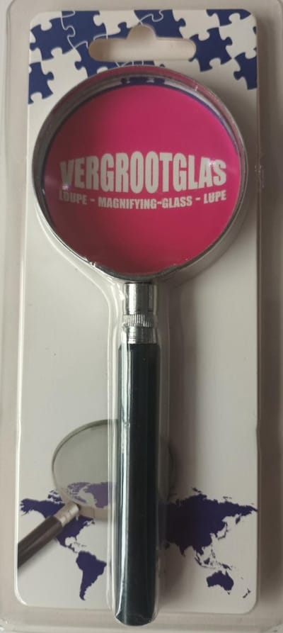 Vergrootglas - Loupe - Loep - Magnifying-glass - Lupe - 39192 - Diameter 60mm - Zwart handvat