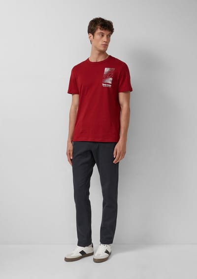 s.Oliver - male - Phoenix: Gestructureerde chino met elastische tailleband