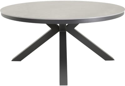 Tafel Davos 158 cm - Eetkamertafel met Sintered Stone blad - Donkergrijze aluminium frame