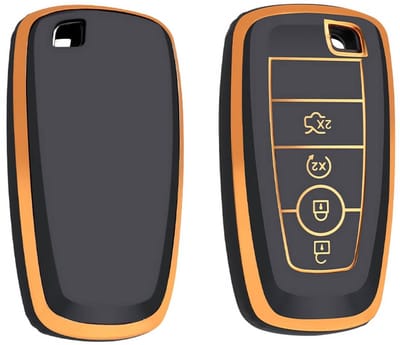 Autosleutel Hoesje geschikt voor Ford - Sleutelcover - TPU Cover Sleutelhoes - Accessoires - goud