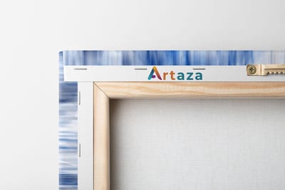 Artaza Canvas Schilderij Drieluik Abstracte Kunst Blauwe Verf - 120x60 - Foto Op Canvas - Canvas Print