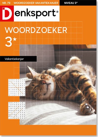 Denksport Puzzelboek Woordzoeker 3* vakantiekanjer, editie 79