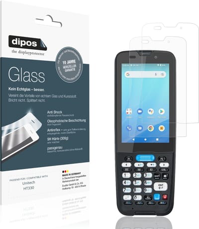 dipos – 2x Matte Pantserfolie geschikt voor Unitech HT330 | 9H Screenprotector