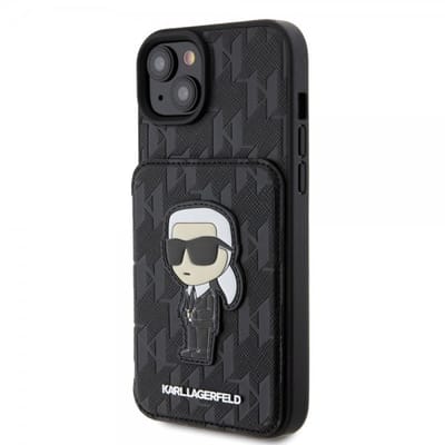 Karl Lagerfeld iPhone 15 Plus Back cover case - SAFFIANO CARDSLOT - Black