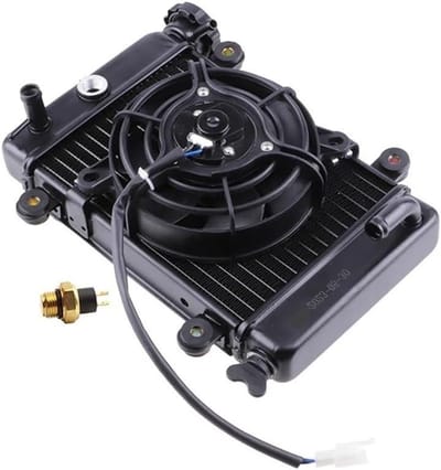 Motorfiets Radiator Ventilator - Koeler Onderdeel - Motor Koelen - Met Temperatuur Sensor - 5 Inch - Zwart