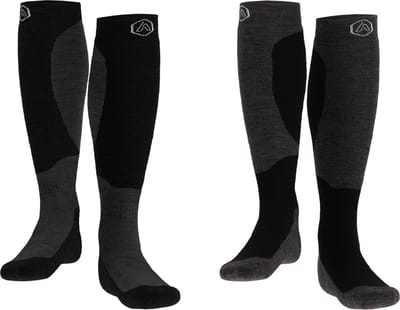 Heat Essentials - Ski Sokken 35-38 - Zwart - 2 Paar - Unisex - Extra Ondersteuning en Demping - Warme Sokken met Wol - Skisokken Heren - Skisokken Dames - Wintersport Sokken - Huissokken - Compressie sokken
