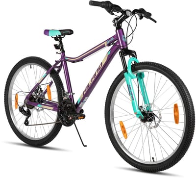 HILAND Mountainbike Dames - 26 Inch - 18 Versnellingen - Lichtgewicht Aluminium Frame - Verende Voorvork - Dubbele Schijfremmen