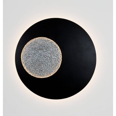 Holländer LED wandlamp LUNA GIGANTE XL, zwart/zilver, Ø 100 cm, dimbaar