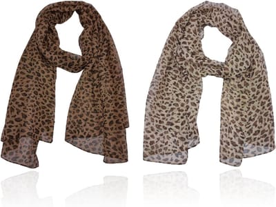 Leopard Print Sjaal voor Dames, Lichtgewicht en Zacht, Perfect voor Reizen en Cadeaus, Bruin Dierlijk Motief