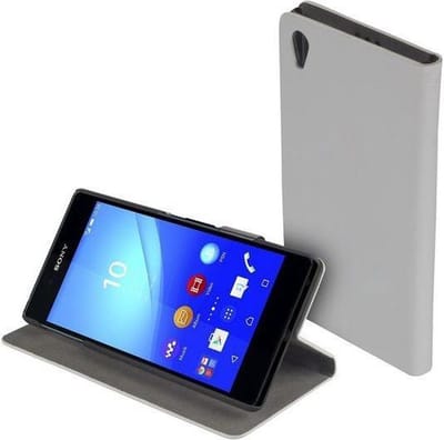 Wit slim bookcase flipcase Sony Xperia Z3+ / Z3 Plus Telefoonhoesje
