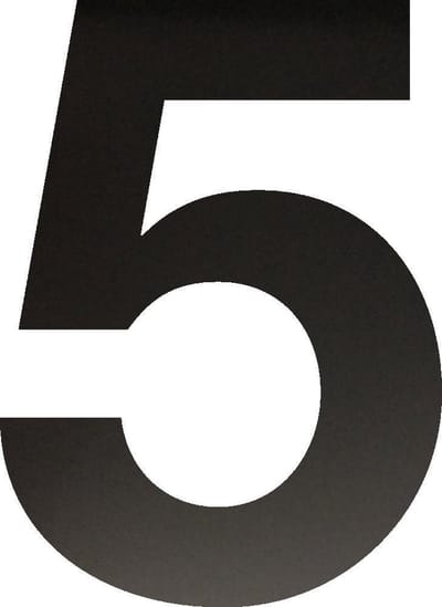 Huisnummer 50 cm - Nummer 5 - Mat Zwart
