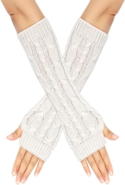 Dames Armwarmers - Lange Vingerloze Handschoenen van Zacht Gebreid Materiaal voor de Winter - Rekbare Armwarmers met Duimopening