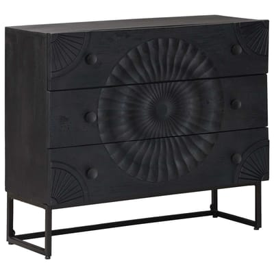 vidaXL - Ladekast - Zwart - 75 - x - 30 - x - 65 - cm