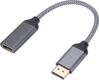 Displayport Male naar HDMI Female 4K @60Hz - Adapter kabel - DP naar HDMI - geschikt voor o.a. Laptop en PC - grijs