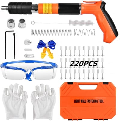 Zolara Mini Stalen Spijkerpistool - Handmatige Klinknagelpistool - Spijker pistool - Nail gun - Nailgun - Nageltool - Nagelpistool - Met 220 spijkers