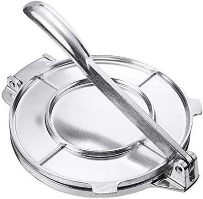 Tortilla Maker Pers - Deeg Vlees Pers - Thuis Tortilla's Maken - Grote Hoeveelheden Maken - 20 cm - Zilver