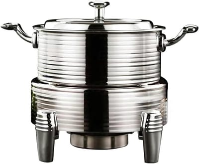 Buffet Warmhoudset - Catering Warmhoudpan - Feesten en Evenementen - Roestvrij Staal - 26 cm - Goud Zilver