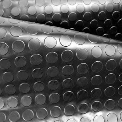Rubberen Mat - Vloercoating PVC - Werkplaats Vloer Beschermen - Antislip Bubbeltextuur - 1.5 x 5 m - Zwart