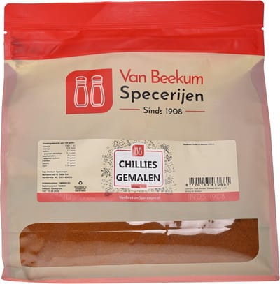 Van Beekum Specerijen - Chili Gemalen - 1 KG (hersluitbare stazak)