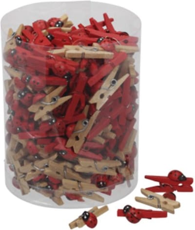 Overig Verpakkingsmateriaal - Tube 180 Clips W/beetle Red 2.5 Cm